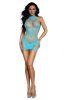 Mesh and Opaque Knit Mini Dress