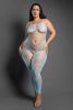 Dream of Me Footless Open Crotch Bodystocking - Queen - Light Blue