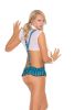 Campus Flirt Mesh Cami Top and Pleated Mini Skirt With Matching Tie and Detachable Suspenders