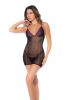 Whispered Lace Fishnet Chemise Os Black/purple