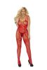Fishnet and Lace Bodystocking With Open Crotch Open Crotch