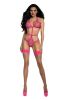 Neon Pink Tiger Mesh Playsuit
