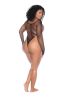 Essential Fishnet Long Sleeve Bodysuit X Black