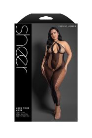 Make Your Move Footless Open Crotch Bodystocking - Queen - Black