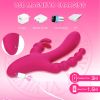 Triple Motor Rabbit Vibrator, G Spot Dildo with Clitoral Stimulator Vibrating Anal Beads, IPX7 Waterproof Silicone Vibrator for Woman Pleasure