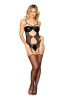 Garter Slip and G String  One Size  Black