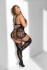 Curvy Ella Fishnet Body Stocking X Black