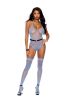 Floral Crochet Teddy and Matching Stockings with Vertical Stripes