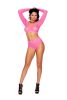 Long Sleeve Cami Top and Matching Booty Shorts Os Neon Pink