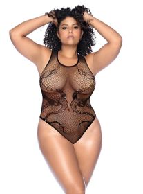 Snake Fishnet Rhinestone Bodysuit