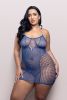 When Stars Align Rhinestone Halter Dress - Queen - Blue