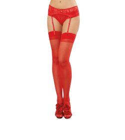 Sheer Thigh High One Size (Option: Red)