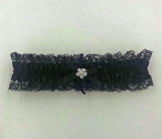 Satin Leg Garter One Size (Option: Black With Black Lace)