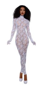 Gloved Bodystocking Dmnd Os (Option: WHITE)