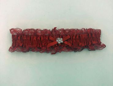 Satin Leg Garter One Size (Option: Red With Red Lace)