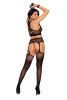 Crochet Net Cami Top, G String and Matching Suspender Pantyhose