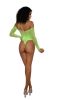Rhinestone Off Shoulder Bodystocking Os